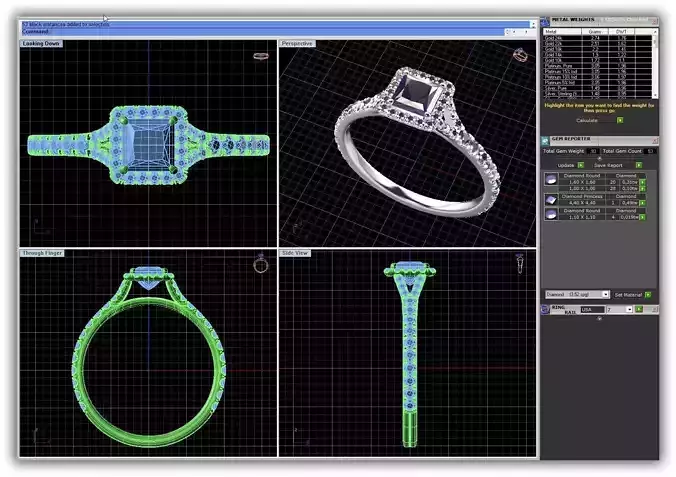 Square Shpaed Halo Ring With Diamonds 5