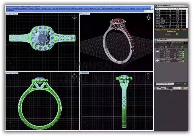 Squircle Shpaed Halo Ring With Gemstones 8