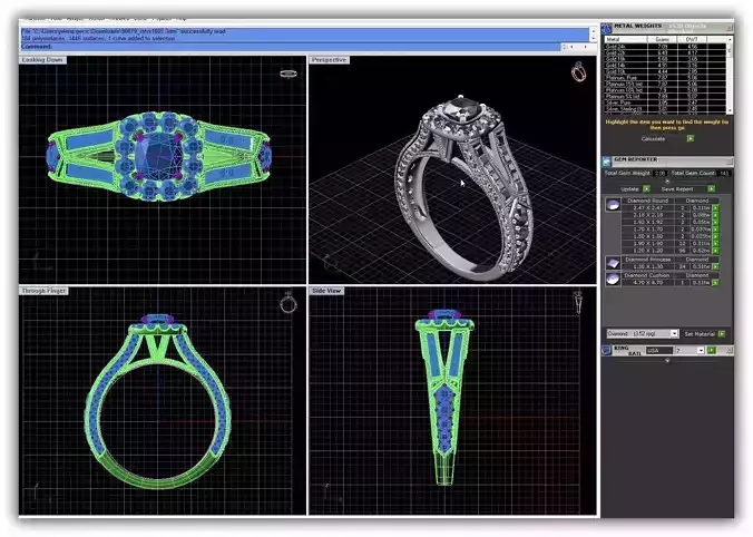 Squircle Shpaed Halo Ring With Diamonds 22
