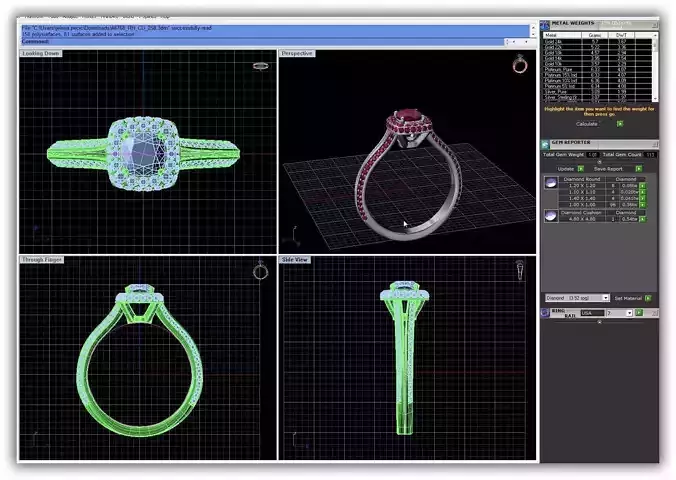 Squircle Shpaed Halo Ring With Gemstones 9