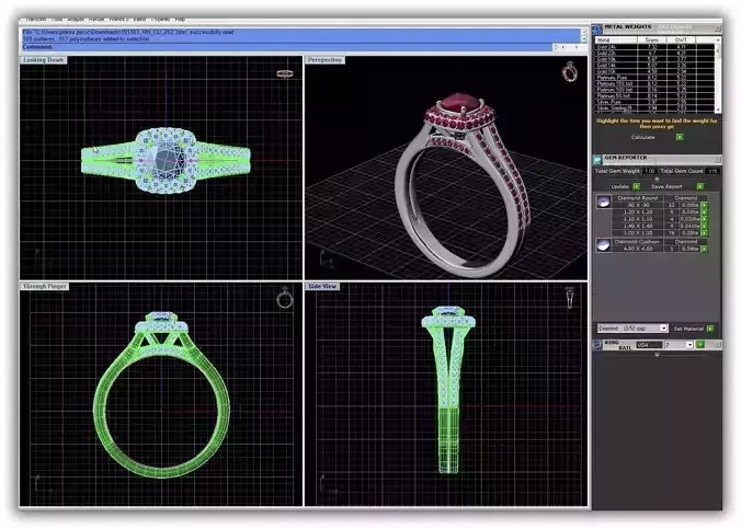 Squircle Shpaed Halo Ring With Gemstones 11