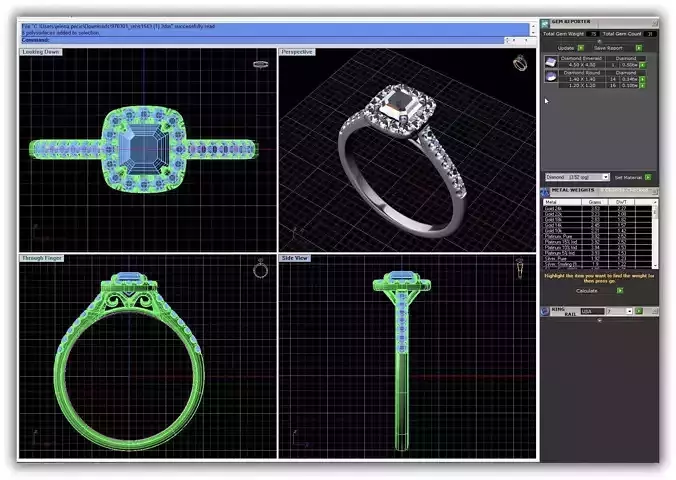 Squircle Shpaed Halo Ring With Diamonds 24