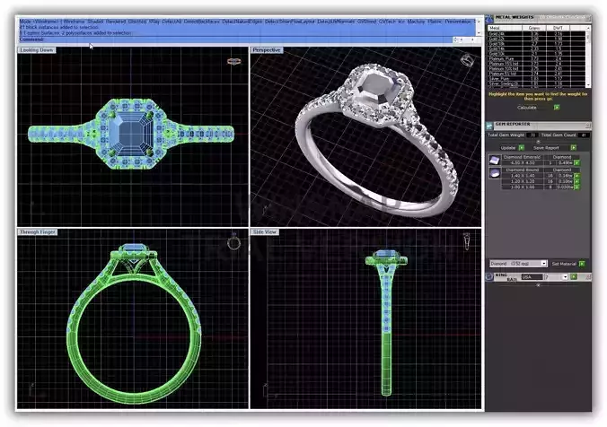 Octagon Shaped Halo Ring With Diamonds 2