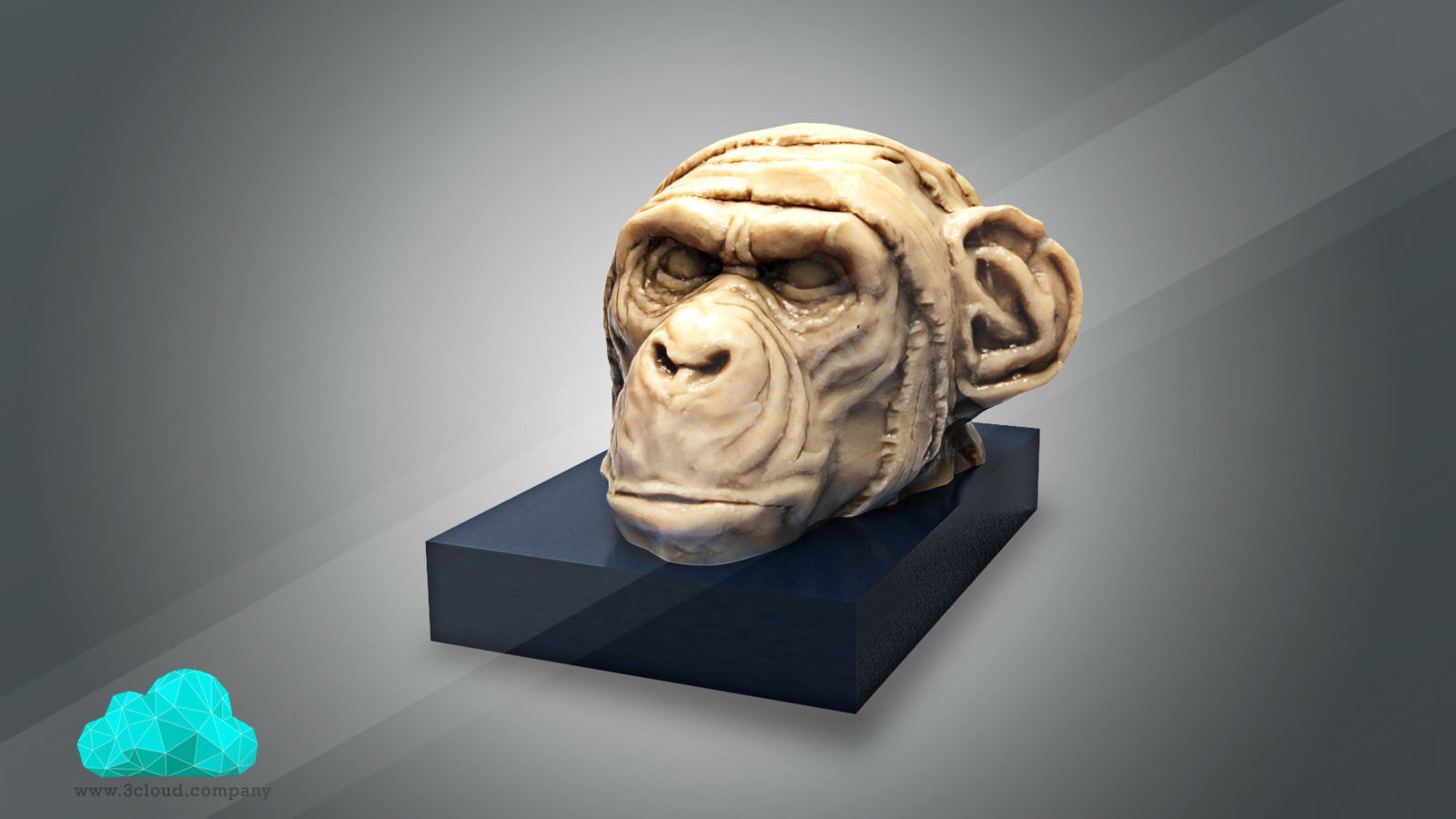 Artistic Monkey Head SCulpture 3D Print 3D Model 3D printable .stl ...