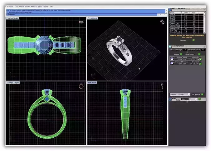 Silver Engagement Ring With Diamonds 116