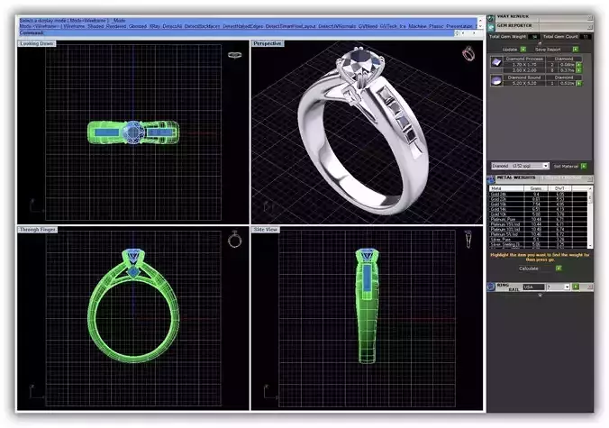 Silver Engagement Ring With Diamonds 117