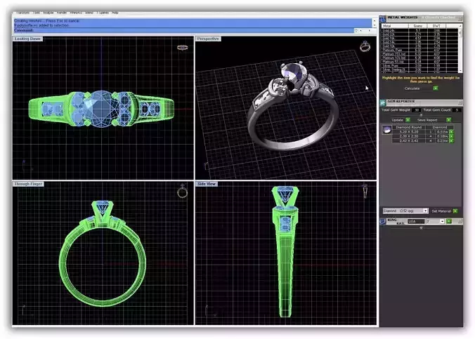 Silver Engagement Ring With Diamonds 119