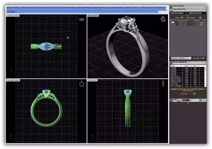 Silver Engagement Ring With Diamonds 122