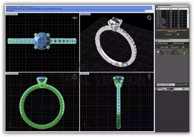 Side Stone Ring With Diamonds 18