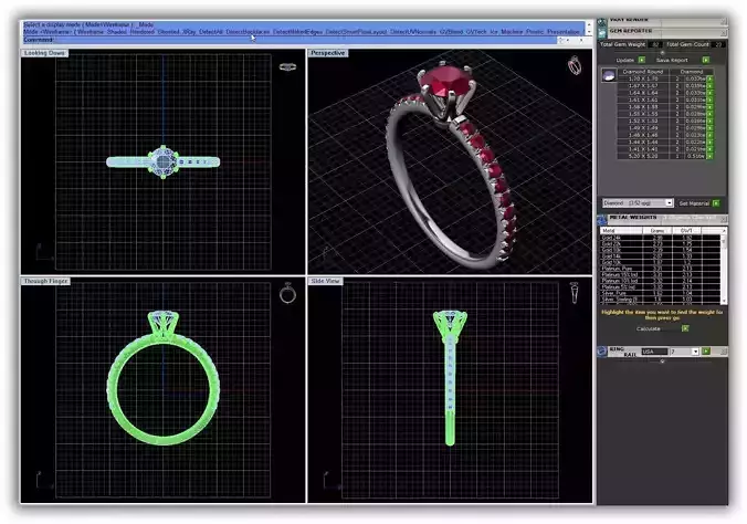 Side Stone Ring With Ruby