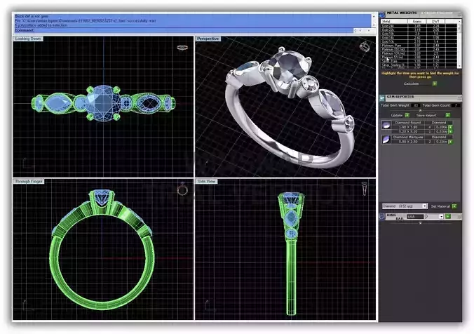 Silver Engagement Ring With Diamonds 124