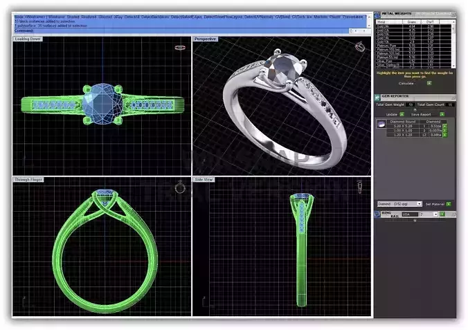 Silver Engagement Ring With Diamonds 125