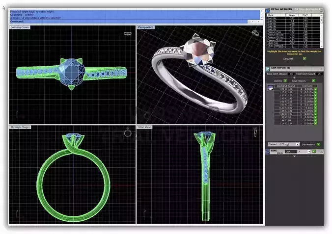 Silver Engagement Ring With Diamonds 126