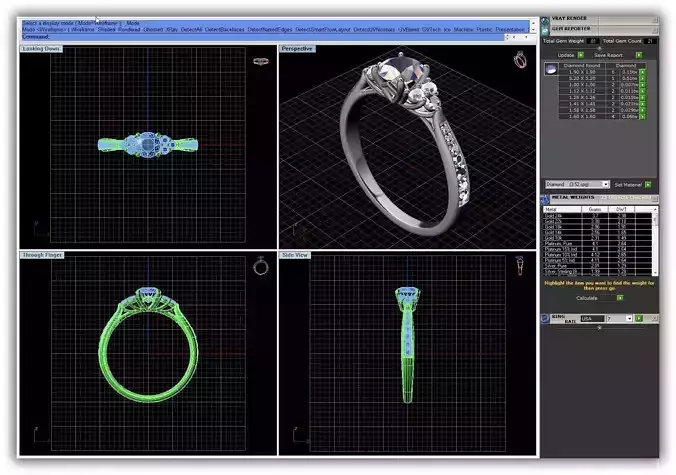 Silver Engagement Ring With Diamonds 130