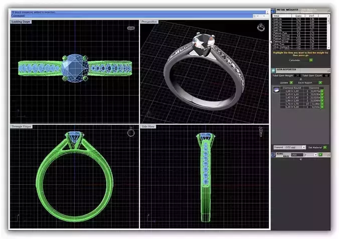 Silver Engagement Ring With Diamonds 132