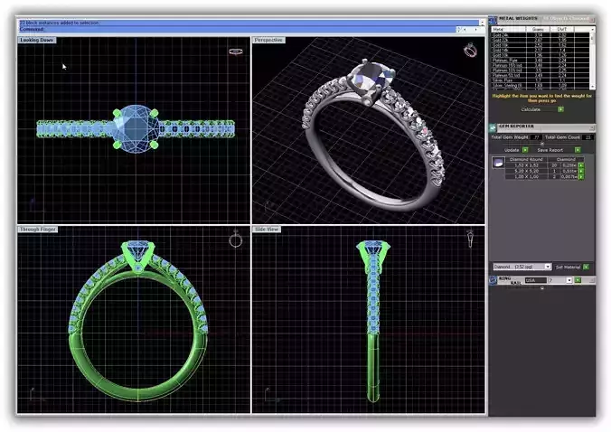 Silver Side Stone Ring With Diamonds 26