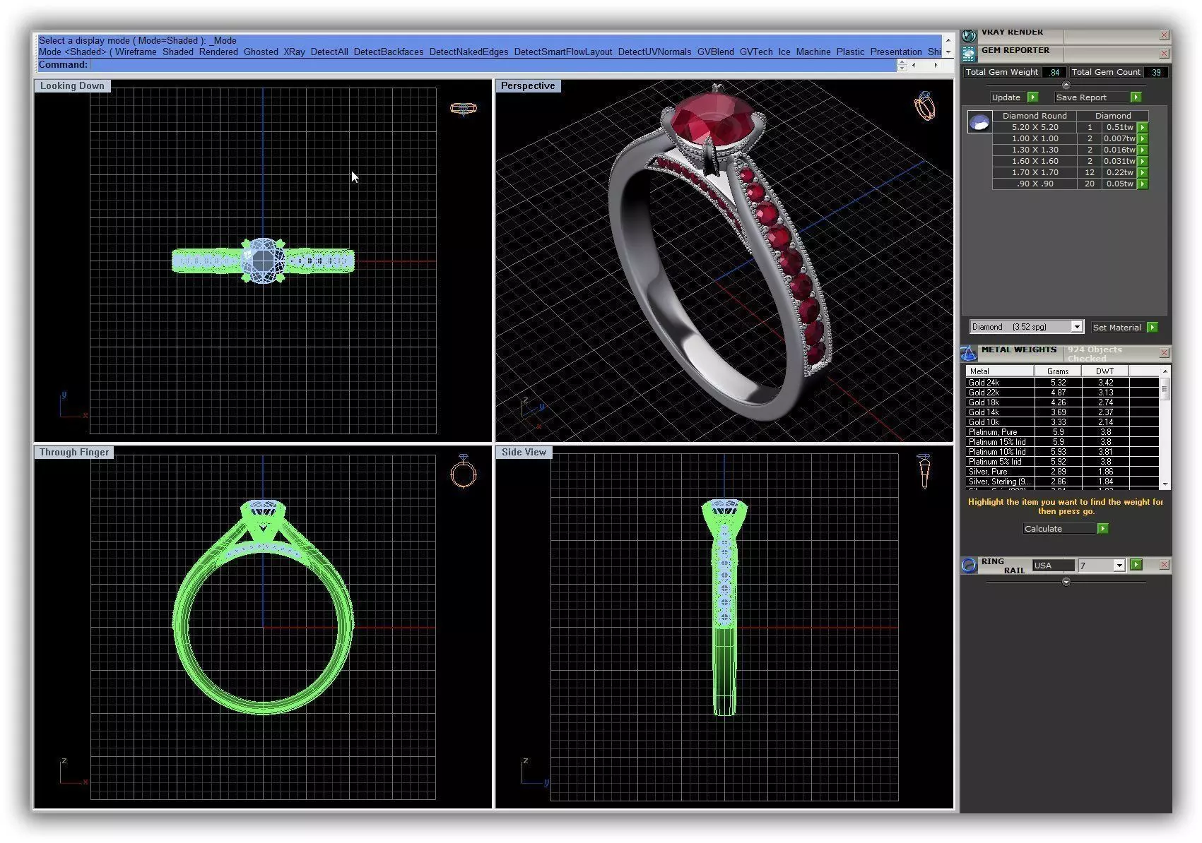 Silver Engagement Ring With Ruby 9 3D print model_0
