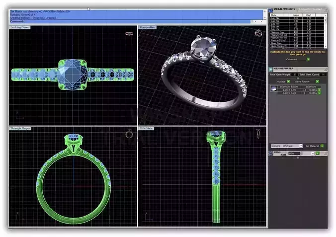 Silver Side Stone Ring With Diamonds 27