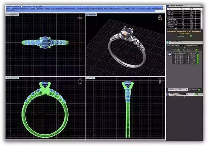 Silver Engagement Ring With Diamonds 134