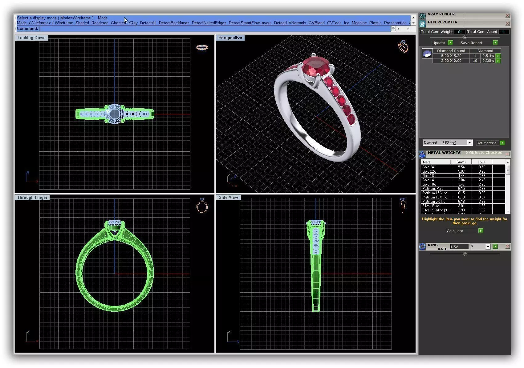 Silver Engagement Ring With Ruby 10 3D print model_0