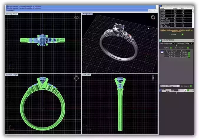 Silver Engagement Ring With Diamonds 136