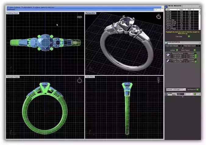 Silver Engagement Ring With Diamonds 139