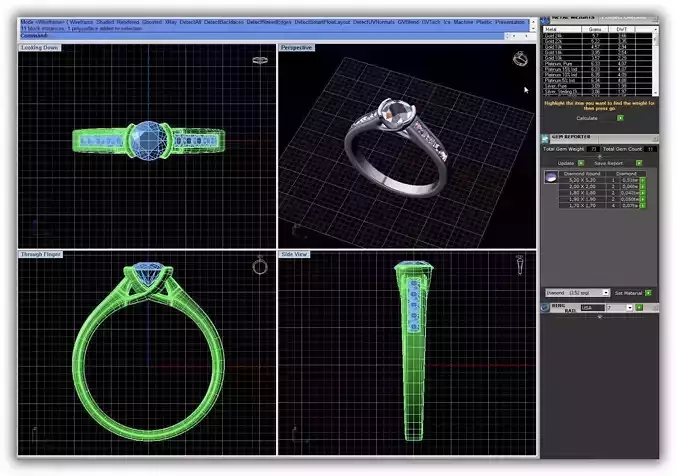 Silver Engagement Ring With Diamonds 141