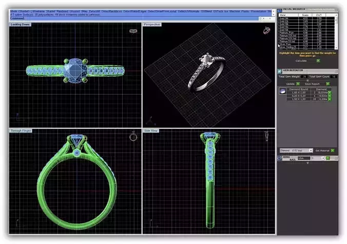 Silver Engagement Ring With Diamonds 142