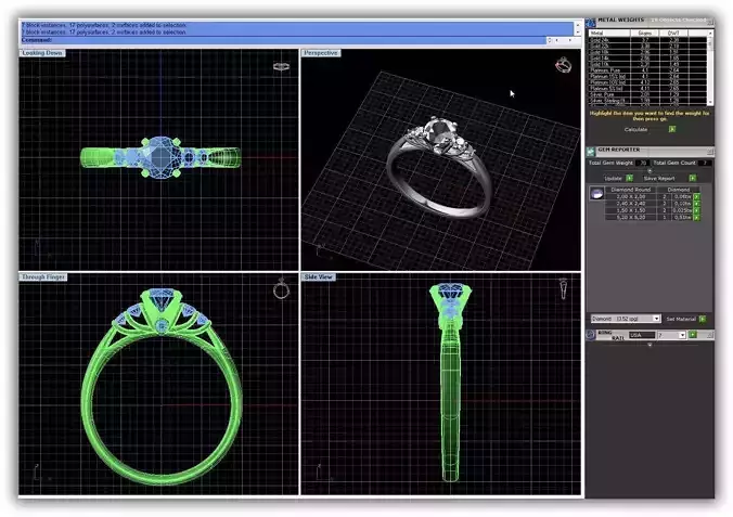 Silver Engagement Ring With Diamonds 144