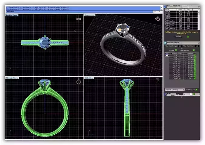 Silver Engagement Ring With Diamonds 145