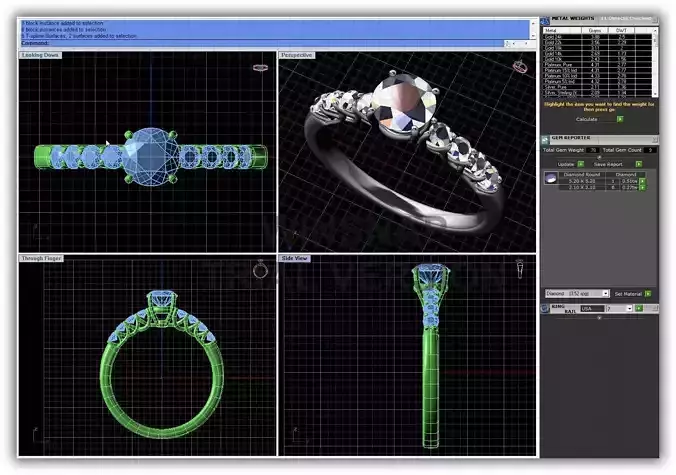 Silver Engagement Ring With Diamonds 147