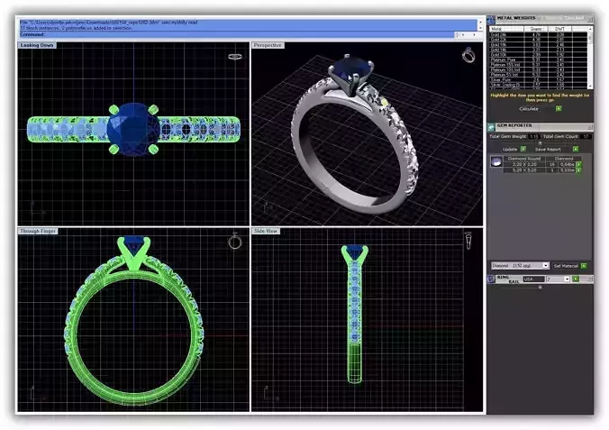 Side Stone Ring With Sapphire