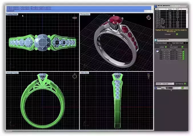 Silver Ring With Gemstones 2