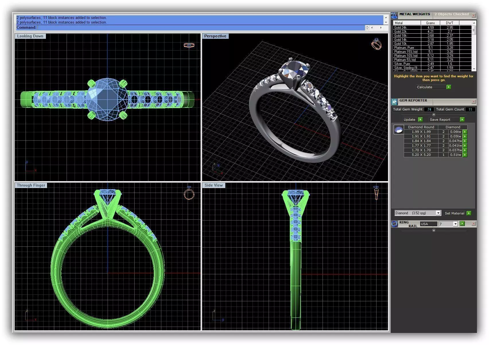 Silver Ring With Diamonds 33 3D print model_0