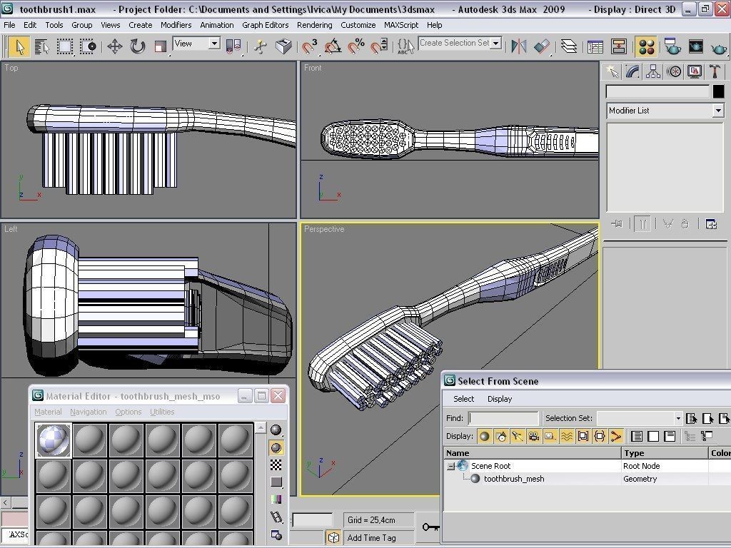 toothbrush Low-poly 3D model_5