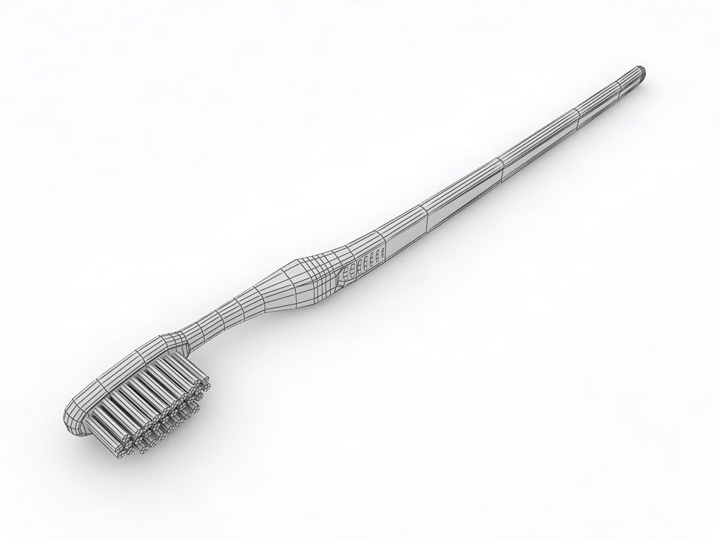 toothbrush Low-poly 3D model_1