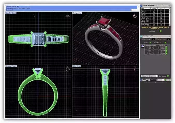 Princess Cut Engagement Ring With Gemstones 1