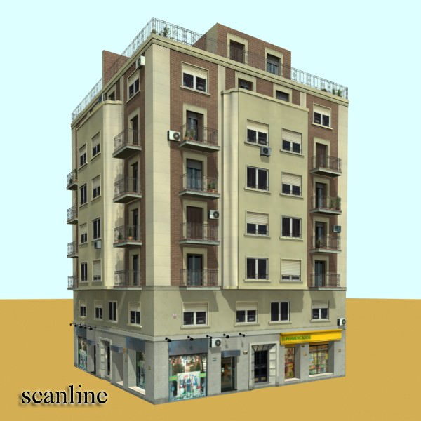 Photorealistic Low Poly Building Low-poly 3D model_8