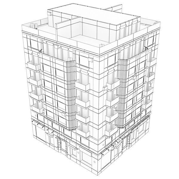 Photorealistic Low Poly Building Low-poly 3D model_10