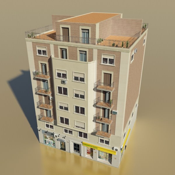 Photorealistic Low Poly Building Low-poly 3D model_3