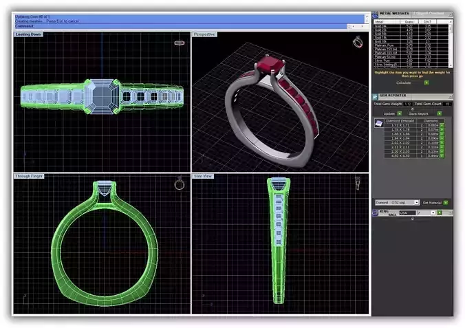 Princess Cut Engagement Ring With Gemstones 2