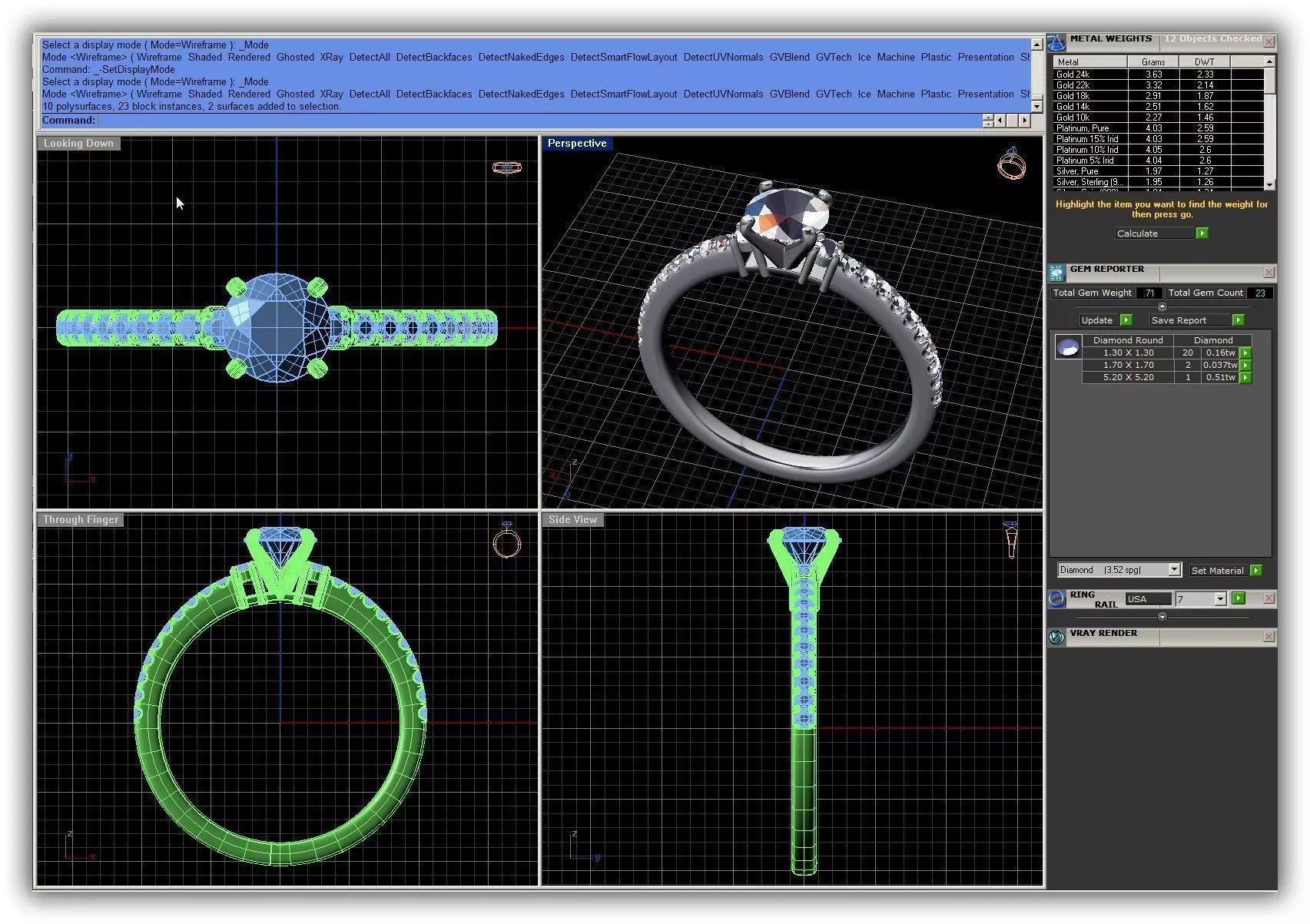Side Stone Ring With Diamonds 29 3D print model_0