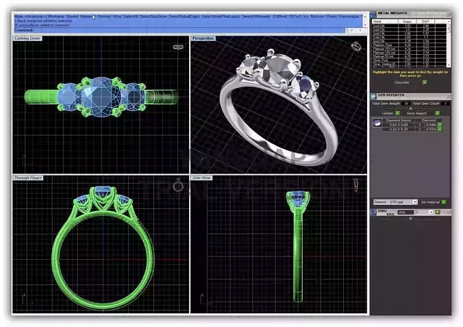 Silver 3 Stone Ring 1