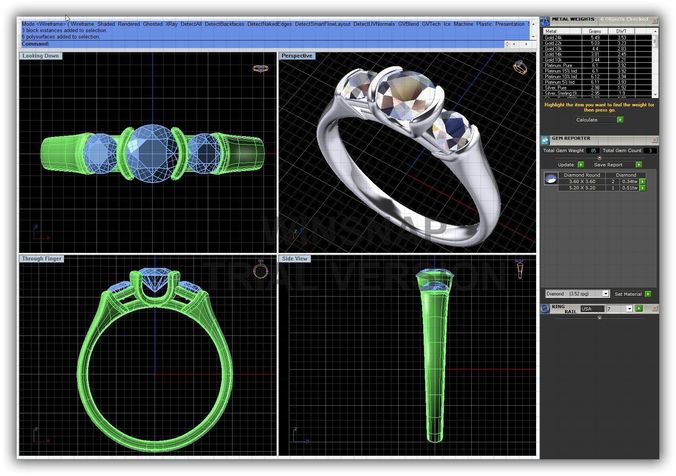 Silver 3 Stone Ring 2 3D print model