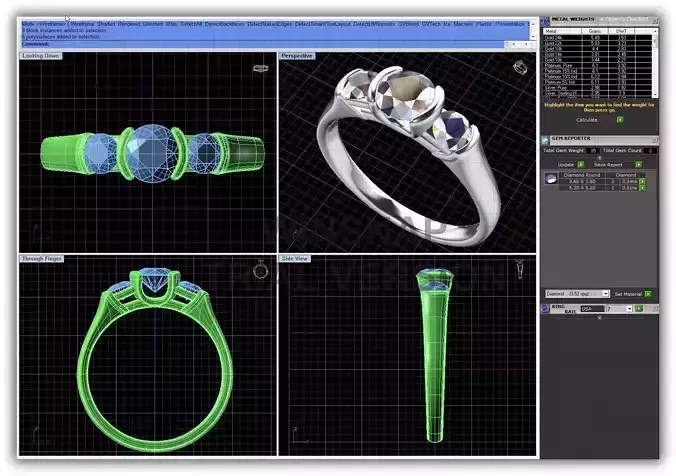 Silver 3 Stone Ring 2