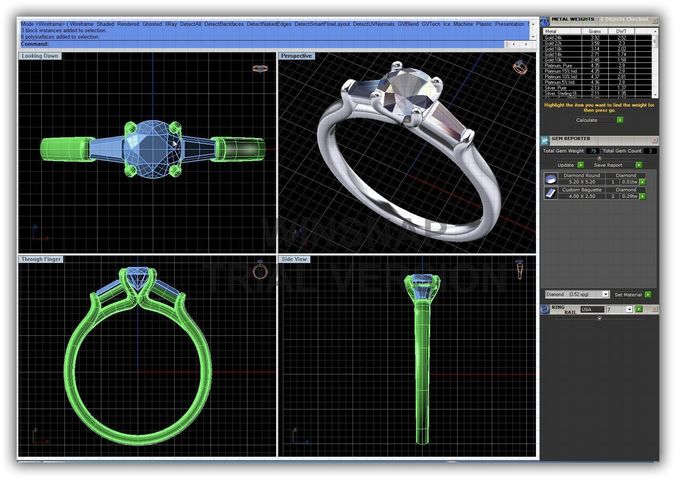 Silver 3 Stone Ring 3 3D print model
