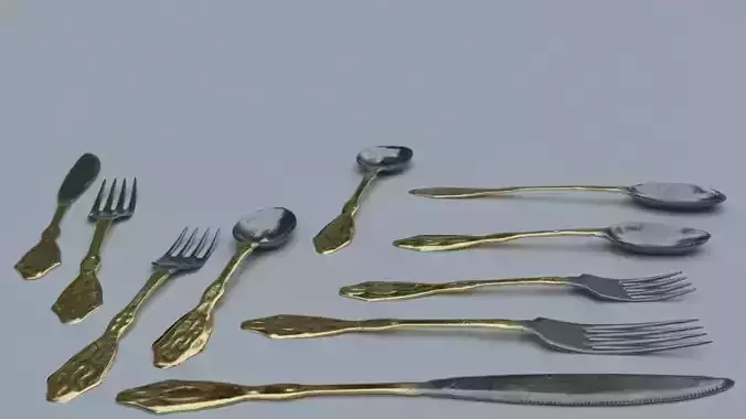 Cutleries set of forks and spoons