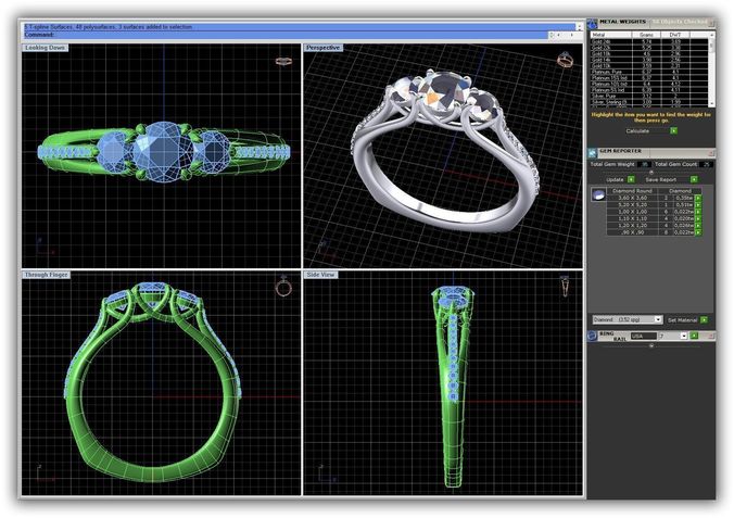 Silver 3 Stone Ring 4 3D print model