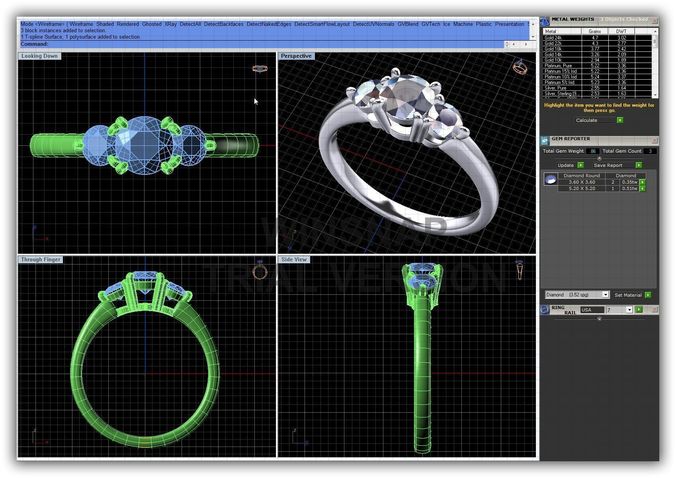 Silver 3 Stone Ring 6 3D print model