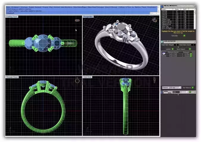 Silver 3 Stone Ring 6